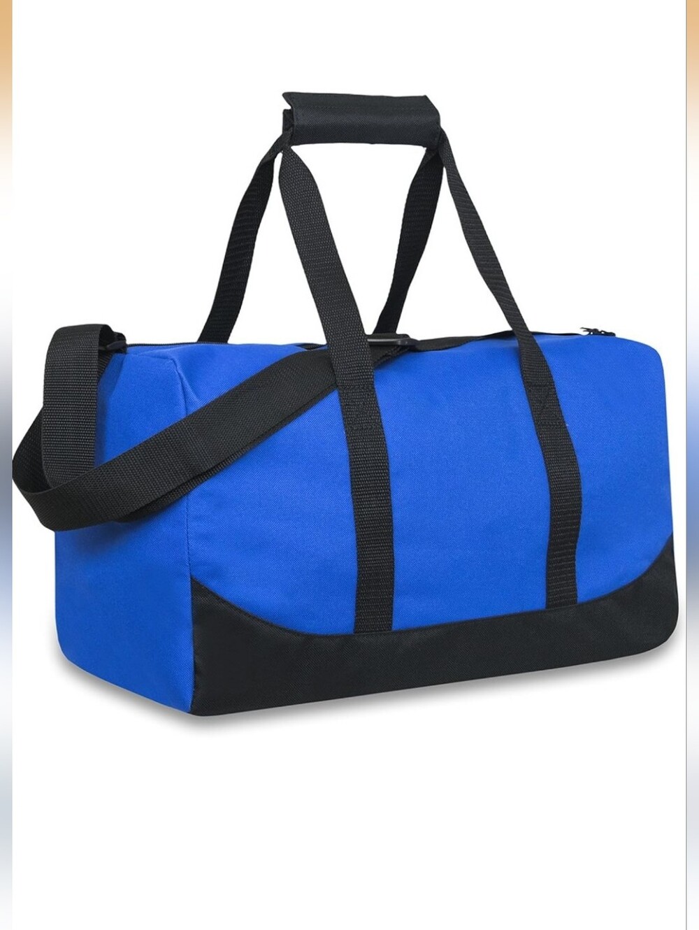Classic Blue & Black Weekend Gym Duffel Bag - 17x10x10